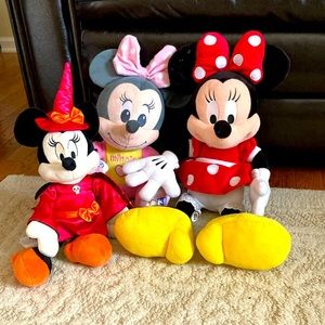 Very gently played with set of 3 Mickey Mouse stuffed dolls.